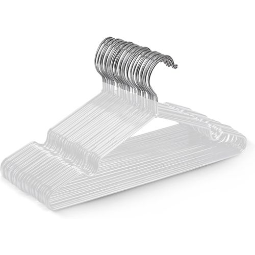 Cintres Blanc  En Métal Revêtus De Caoutchouc Premium - Lot De 20, Gain De Place, Organisation
