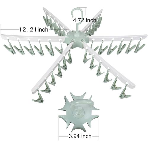 Pliable Séchoir Tourniquet, L'épingle à Linge,  Chaussettes, 36-clips Pinces à Linge Cintre Plast