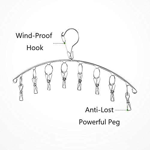 Kit De Séchage 3 Pièces En Acier Inoxydable Avec 10 Pinces Pour Sécher Les Chaussettes