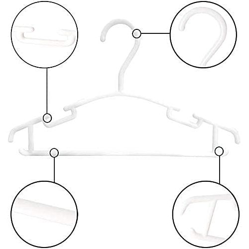 Cintres Pour Bébés En Plastique Blanc - Lot De 10 Cintres Enfants Antidérapants, Cintre Bébé