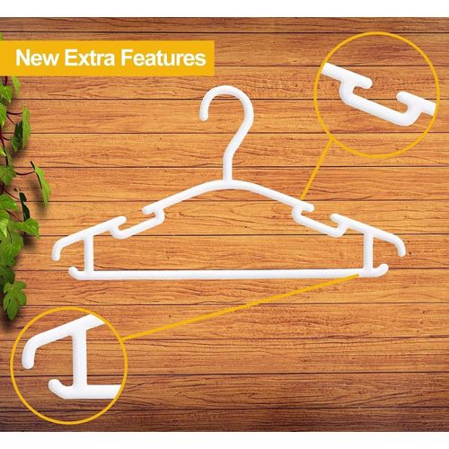 Cintres Pour Bébés En Plastique Blanc - Lot De 10 Cintres Enfants Antidérapants, Cintre Bébé