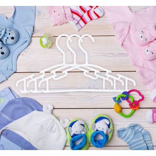 Cintres Pour Bébés En Plastique Blanc - Lot De 10 Cintres Enfants Antidérapants, Cintre Bébé