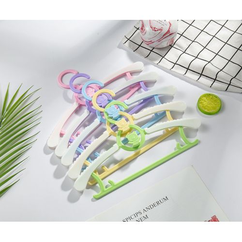 Bleu + Blanc Lot De 5 Cintres Empilables Pour Enfants - Avec Crochets D'ours - Antidérapants