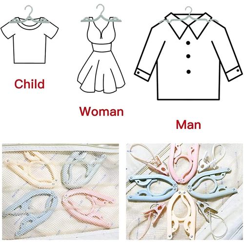 Lot De 12 Cintres De Voyage Portables Pliables En Plastique Pour Économiser De L'espace