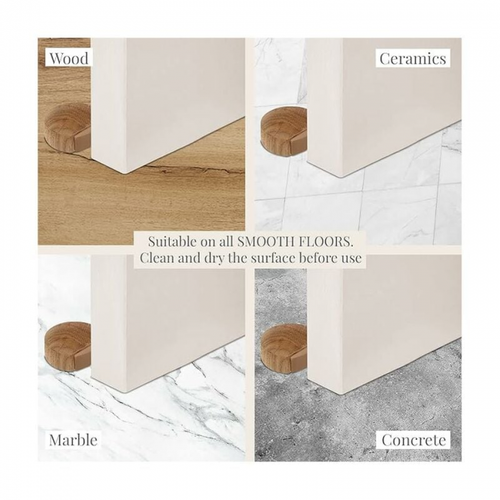 6 Pièces Arrêts De Portes - Butée De Porte Adhesive En Bois Pour Sol Et Parquet – Stop Porte Adhé