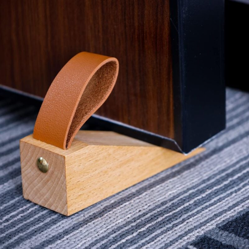 Cale Porte Sol, 2 Pièces 12*3.5*3.5cm Hêtre Cale Porte Avec Coussinet En Silicone Antidérapant