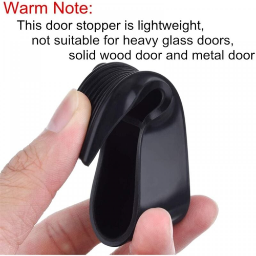 Lot De 6 Cales D'arrêt De Porte En Caoutchouc Noir Pour La Maison Et Le Bureau