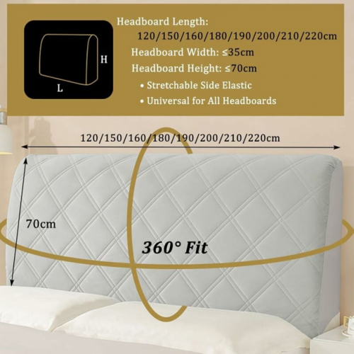 Blanc,180cm Housse Tete De Lit Universelle, Housse De Tête De Lit Extensible Doux, Housse De Prot