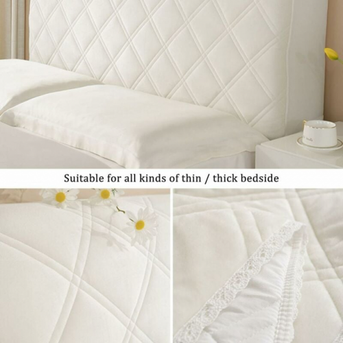 Blanc,180cm Housse Tete De Lit Universelle, Housse De Tête De Lit Extensible Doux, Housse De Prot