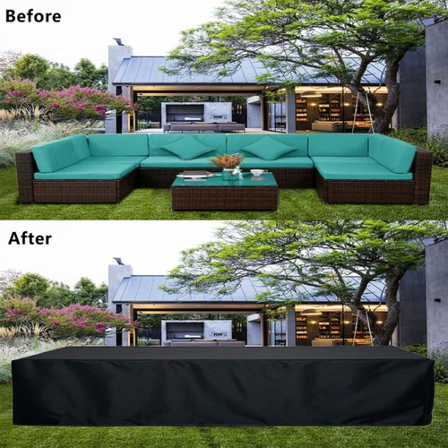 Housse Pour Mobilier De Jardin 180 X 120 X 74cm Noir