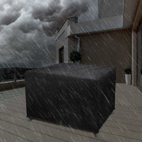 Noir,200 X 200 X 85 Cm Housse De Salon De Jardin,housse De Protection Rectangulaire 420d Housse