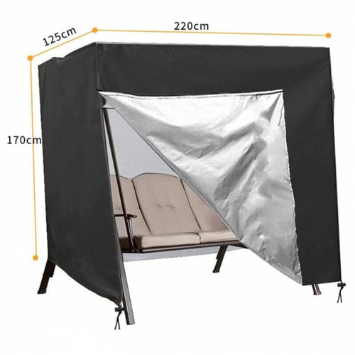 220×125×170cm Noir  Housse De Balancelle Places Housse Protection Pour Balancelle Jardin Imperm