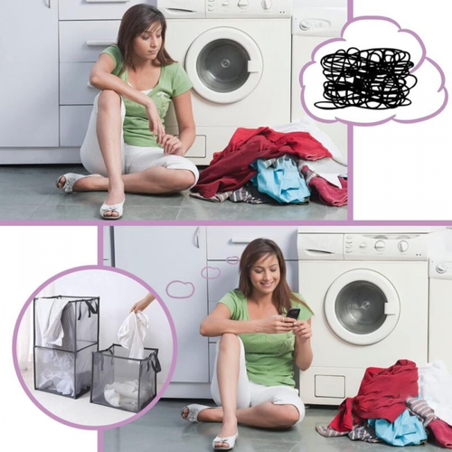 Gris Petit  33x33x33cm Panier à Linge Pliable, Corbeilles à Linge, Pop Up Pliage Grande Capacité