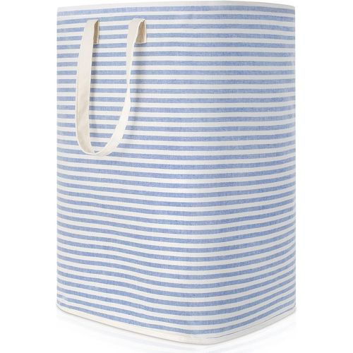 72l Panier à Linge Sale Pliable Imperméable En Tissu Avec Une Grande Capacité, Bleu