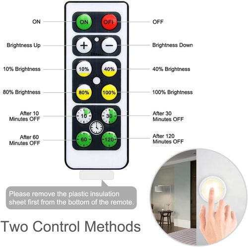 Blanc  Lampe De Placard Spot LED Murale Telecommande Sans Fil 6pcs Lampes Armoire Veilleuse