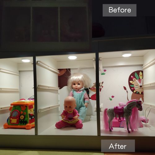 Blanc  Lampe De Placard Spot LED Murale Telecommande Sans Fil 6pcs Lampes Armoire Veilleuse