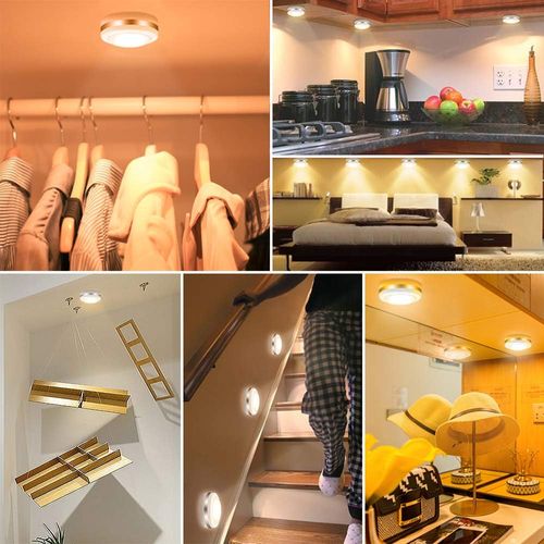 Blanc  Lampe De Placard Spot LED Murale Telecommande Sans Fil 6pcs Lampes Armoire Veilleuse