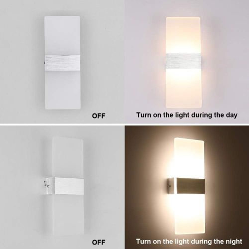Argent 1 Pack Applique Murale Interieur 12w LED Lampe Murale Designe Créatif Décoratif Pour Cham