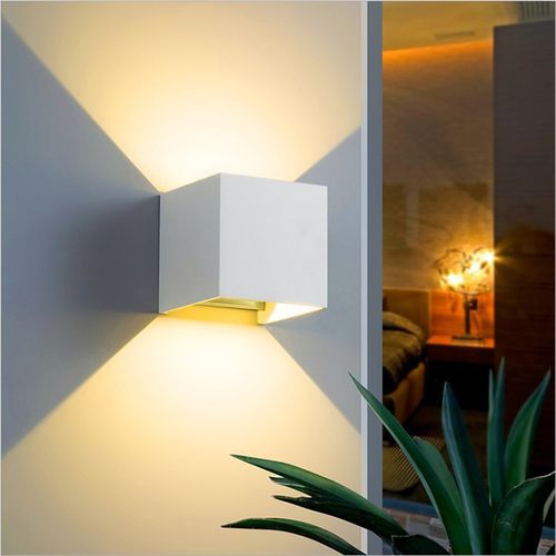 Blanc 6w ，1 Pack Applique Murale Exterieur Interieur LED Lampe Murale Extérieures Moderne  Blanc