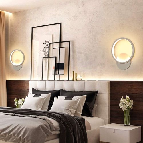 Applique Murale Interieur LED 13w Lampe Murale Ronde Blanc Chaud 3000k Moderne Pour Chambre Salon