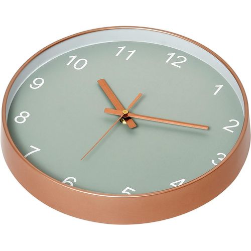 Vert Clair Silencieuse Horloge Murale 12 Pouces Chambre Salon Sans Échelle Horloge Ronde Horloge