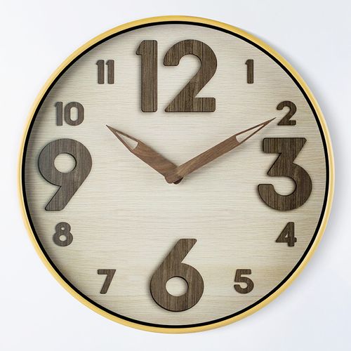 Horloge Murale Imitation Bois - 30 Cm