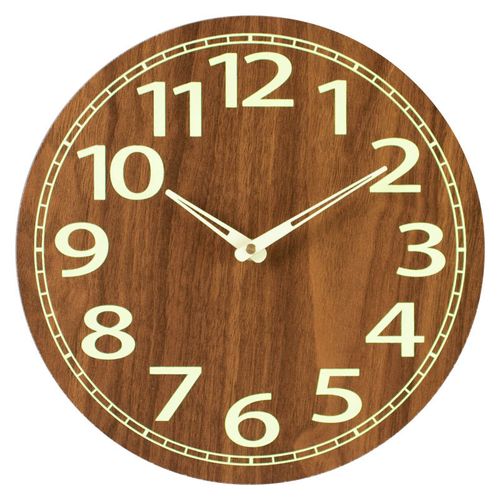 Horloge Murale Lumineuse Simple En Bois 30cm Horloge Silencieuse Panneau De Fibres De Bois Moyen