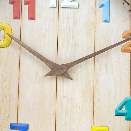 30cm-cartoon Bedroom Simple Clock Colourful Imitation Wood Grain Wall Clock Personalized Creative