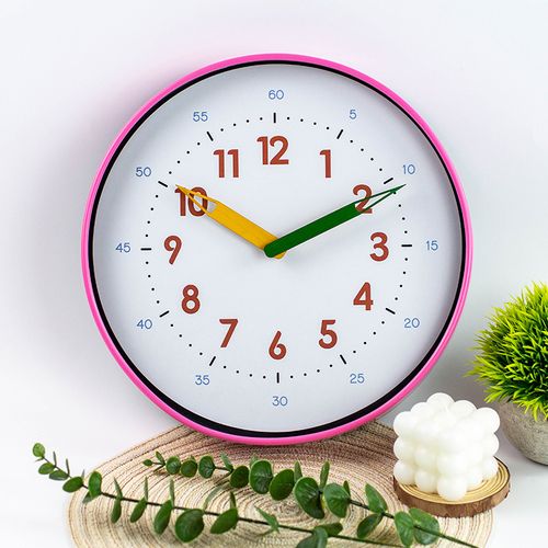 30cm-pink Creative Wooden Pen Hand Clock Wall Mounted Home Simple Modern Quartz Clock