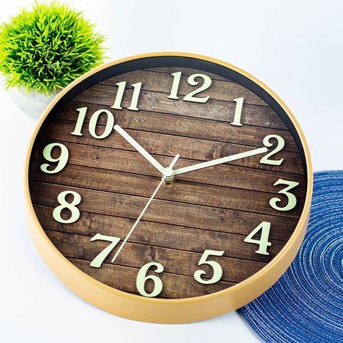 30cm-horloge Murale Lumineuse Simple Et Créative Horloge Silencieuse Stéréo