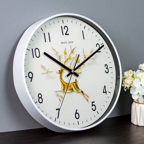 Horloge Cerf Doré 30cm Horloge Murale De Salon Horloge Moderne Simple