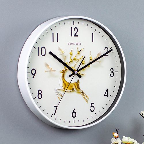 Horloge Cerf Doré 30cm Horloge Murale De Salon Horloge Moderne Simple