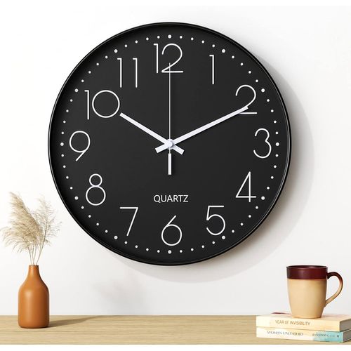 Horloge Murale, 30cm 12 Pouces - Noir