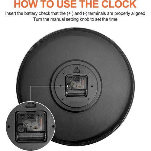 Horloge Murale, 30cm 12 Pouces - Noir