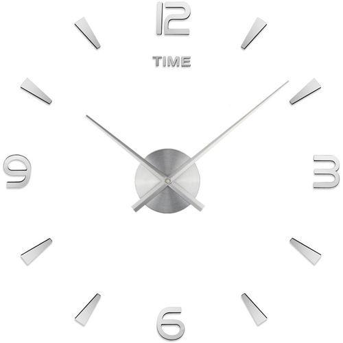 Horloge Murale Moderne Silencieuse à Monter Soi-même Argent,70-90cm , Autocollant 3d, Pour Décor