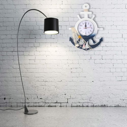 Nautique Ancre Horloge Murale Tenture Murale Ornement En Bois Bateau Bateau Volant Décor Mural