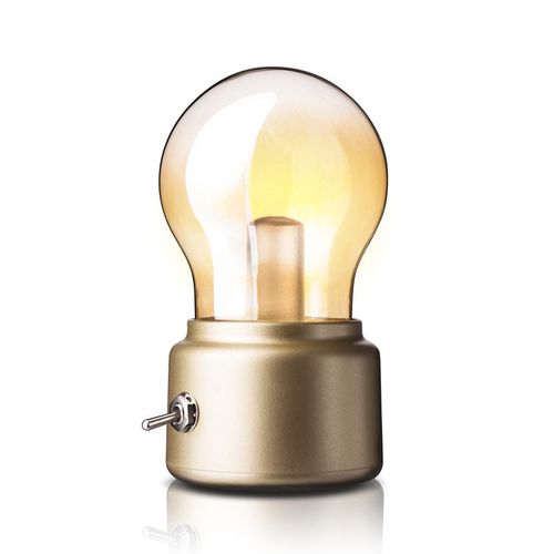 Lampe De Chevet Rétro Ampoule(d'oro), USB Rechargeable LED Night Light Mini Lampe De Chevet Lampe