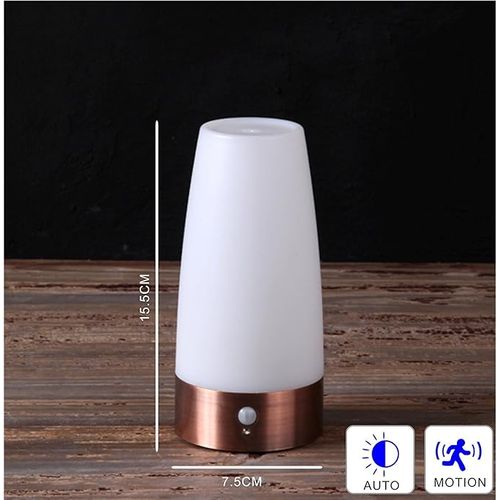 Lampe De Table, Veilleuse à LED Rétro, Lampe De Chevet Avec Détecteur De Mouvement Pir Sans