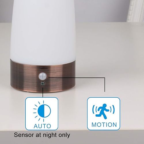 Lampe De Table, Veilleuse à LED Rétro, Lampe De Chevet Avec Détecteur De Mouvement Pir Sans