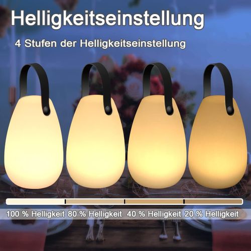 Lampe De Table Extérieure Gradable  Lampe De Table Sans Fil 8 Couleurs Avec Télécommande Portable