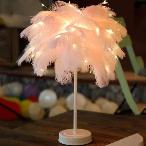 Lampe Plume, Lampe De Chevet Plume Simple, Lampe Plume, 2 Modes De Travail, Convient Pour La Déco