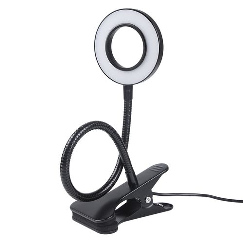 8w Lampe De Bureau Noire Avec Pince Et Adaptateur,  3 Couleur Et 10 Intensite, LED Lampe USB Flex