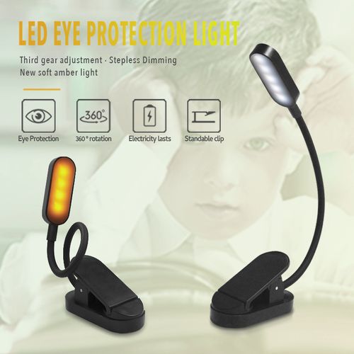 Lampe De Lecture, 9 LEDs Liseuse Lampe Clip USB Rechargeable, 360°cou Flexible, 3 Température