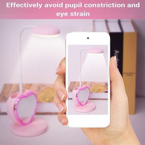 Lampe De Bureau Une LED Pour Filles, Dimmable Rose Lampe De Bureau Une LED Rechargeable Avec Port