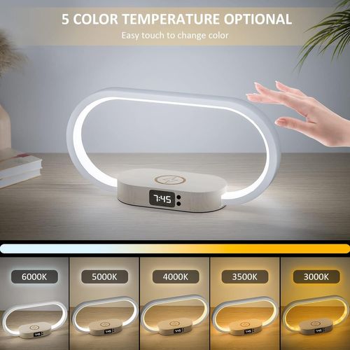 Lampe De Chevet Chargeur Sans Fil, Lampe De Chevet Tactile Avec Port USB Lampe De Table LED