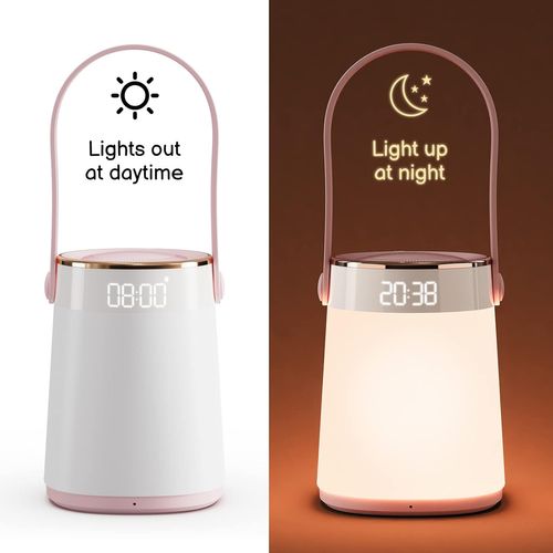 Veilleuse LED Rechargeable Avec Télécommande [réveil etminuterie etaffichage Horloge Température]