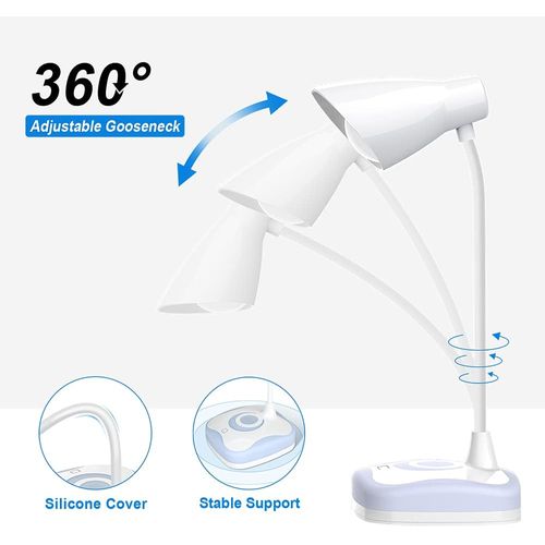 Lampe De Bureau, USB Rechargeable Cou Flexible, Protection Des Yeux, 3 Niveaux De Luminosité