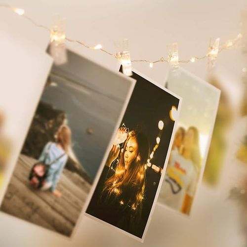 Blanc Chaud Guirlande Lumineuse Photo, 100 LED 10m Guirlande Photo Batterie Alimenté Porte Photo