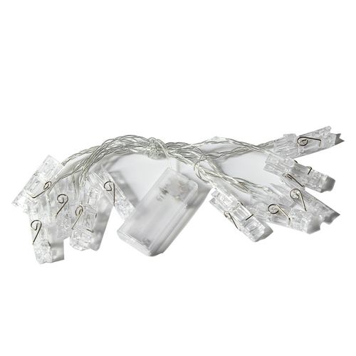 Blanc Chaud Guirlande Lumineuse Photo, 100 LED 10m Guirlande Photo Batterie Alimenté Porte Photo