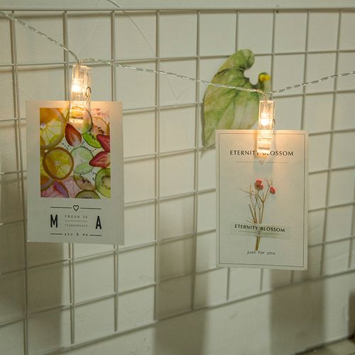 Blanc Chaud Guirlande Lumineuse Photo, 100 LED 10m Guirlande Photo Batterie Alimenté Porte Photo